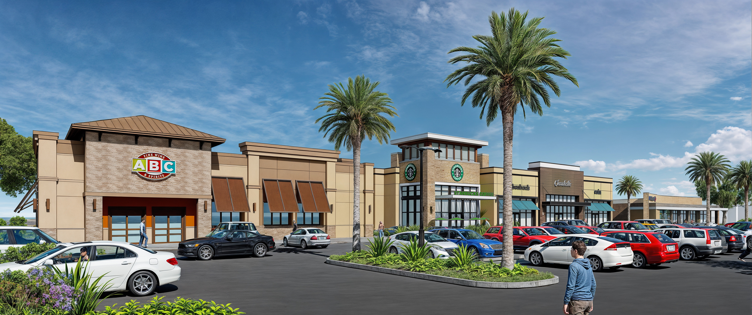 Exterior view of the Shoppes at Rio Vista retail center in Fort Lauderdale