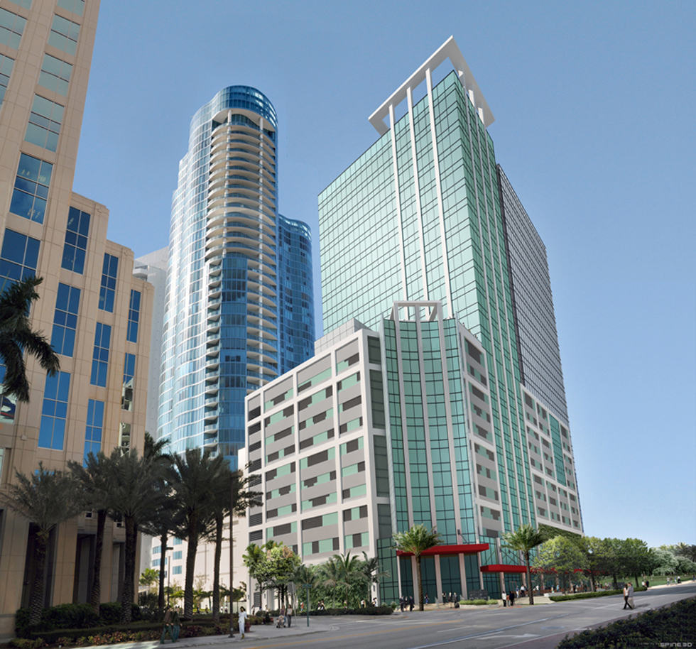 100 East Las Olas office tower exterior in Fort Lauderdale